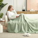 Amélie Home Luxury Striped Faux Fur Throw Blanket for Couch, Embossed Split Fur Cozy Fuzzy Fluffy Luxurious Soft Plush Sofa Chair Bed Gift Blankets for Women Men Wife Friend, 60"x80", Sage Green by CozyNest Decor