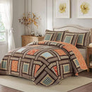 NEWLAKE Cotton Patchwork Bedspread, 3-Piece Bedding Quilt Set with Real Stitched Embroidery, Reversible Matelasse Bed Coverlet Set,Bohemian Farmhouse,King Size by CozyNest Decor