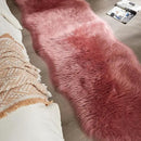 AMTOVO Faux Sheepskin Rug, Blush Pink Ultra Soft Fluffy Shag Area Rug, 2 x 6 ft Faux Fur Rug for Bedroom Sofa Throw Cushion Room Decor, Sheepskin by CozyNest Decor