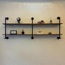 Industrial Pipe Wall Shelves Pipe Shelving with Real Wood Plank,70 Inches Floating Shelves for Wall Farmhouse Pipe Book Shelves Dark Brown 2 Tier for Kitchen,Living Room Decor and Bar Shelving by CozyNest Decor