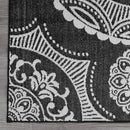 Medallion Outdoor Rug 10x14 Washable Outside Carpet for Indoor Patio Porch Waterproof Easy Cleaning Non Shedding Area Rugs Black 10 x 14 by CozyNest Decor