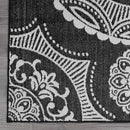 Medallion Outdoor Rug 5x7 Washable Outside Carpet for Indoor Patio Porch Waterproof Easy Cleaning Non Shedding Area Rugs Black 5 x 7 by CozyNest Decor
