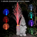 Gnomes Statue Solar Garden Decor,Resin Gnome Statues and Colour Changing Optical Fiber Solar Lights,Outdoor Decoration for Balcony, Garden, Patio, Yard, Lawn, Gifts for Mom Grandma by GreenHaven Gardens