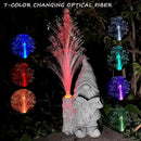 Gnomes Statue Solar Garden Decor,Resin Gnome Statues and Colour Changing Optical Fiber Solar Lights,Outdoor Decoration for Balcony, Garden, Patio, Yard, Lawn, Gifts for Mom Grandma by GreenHaven Gardens