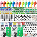 158Pcs Soccer Party Favors - Bags, Whistles, Balls, Slap Bracelets, Keychains, Stickers, Tattoos for Party Goodie Bags by TinyTreasures Baby Boutique
