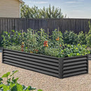 YITAHOME 6x3x1.5ft Large Raised Garden Bed Kit, Galvanized Metal Planter Box with Gloves, Ground Nails, Support Rod, Outdoor Above Ground Planters for Plants Vegetables Flowers, Black by GreenHaven Gardens