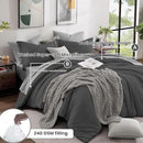 Monbix King Size Comforter Set, Dark Grey King Size Bed Set Reversible 7 Pieces, Cationic Dyeing Bed in a Bag with Comforter, Sheets, Pillowcases & Shams by CozyNest Decor