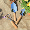 Garden Tool Set, 3 Pieces Gardening Kit with Garden Plant Twist Tie and Plastic Plant Tag, Stainless Steel Heavy Duty Garden Tools with Wooden Handle, Gardening Gifts for Women by GreenHaven Gardens