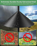 19 Inch Metal Squirrel Baffle for Bird Feeder Pole, Squirrel Proof for Bird Feeder, Bird House Guard for Shepherd’s Hook, Raccoon Stopper, Rust Chew Proof Heavy Duty by GreenHaven Gardens