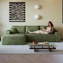 108" Sectional Couches for Living Room Modern Modular Sofa with L-Shape Couchs Upholstered Boneless Couch Deep Seat Sectional Couch with Chaise (Green, Left Facing Chaise+2Seaters) by CozyNest Decor