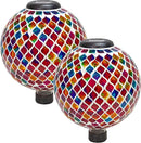 Sunnydaze 10-Inch Solar Gazing Ball for Garden - Glass Outdoor Gazing Globe - Summer Trellis - Set of 2 by CozyNest Decor