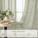 LAMIT 95 Inches Long Sheer Linen Curtains for Living Room 2 Panels, Light Filtering Country Rustic Drapes Farmhouse Window Treatment with Bronze Grommet for Bedroom, Sage Grey, 52 x 95 Inch by CozyNest Decor