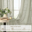 LAMIT Short Linen Curtains 48 Inch Length 2 Panels, Semi Sheer Light Filtering Panels Bronze Grommet Drapes for Small Window/Bathroom/Bedroom/Basement, Sage Grey, 34 x 48 Inch by CozyNest Decor