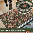BEQHAUSE Dirt Trapper Door Mat 32" x 48", Non-Slip Entryway Rugs Washable, Floor Mat Stain Resistant and Absorbent Welcome Mat for Front Back Door, Muddy Wet Shoes & Paws, Boho Geometric Floral by CozyNest Decor