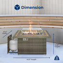 SereneLife Outdoor Propane Fire Pit Table 50000 BTU with Auto Ignition, Glass Wind Guard, Mosaic Tile Top, Clear Glass Rocks, and Weather-Resistant Design for Patio or Backyard by GreenHaven Gardens