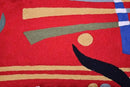 Lumbar Kandinsky Red Abstract Pillow Cover Modern Throw Pillowcase Chair Cushion Contemporary Farmhouse Pillowsham Couch Handembroidered Wool Size 14x20 by CozyNest Decor