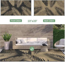 GENIMO Outdoor Rug 10' x 20' Waterproof for Patios Clearance, Reversible Outdoor Plastic Straw Camping Rug Carpet, Large Area Rugs Mats for RV, Camper, Deck, Balcony, Porch, Beach, Picnic, Black&Brown by CozyNest Decor