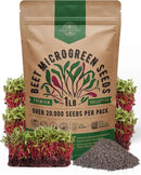 Organo Republic Beet Sprouting & Microgreens Seeds - 20,000 Non GMO Heirloom Seeds, Sprouts in Bulk 1lb Resealable Bag for Planting and Growing in Soil, Coconut Coir, Aeroponic & Hydroponic System by GreenHaven Gardens