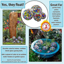 Pond Float. Handmade Blown Glass, Garden Gazing Ball, Table Centerpiece, Assorted sizes available. Home and Patio Decor. Artist Dehanna Jones. Seattle, WA. (White Rainbow MM) by GreenHaven Gardens