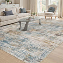 Area Rug for Living Room: 12x15 Washable Neutral Abstract Modern Soft Rugs Non Slip Indoor Floor Stain Resistant Large Carpet for Bedroom Dining Room Office Nursery - Blue Brown by TinyTreasures Baby Boutique