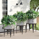 Artificial Greenery Plants Fake Plastic Leaves with Stems UV Resistant Large Bunches Outside Faux Plants Bushes for Outdoor Patio Garden Front Porch Yard Decor (Green) by CozyNest Decor