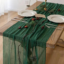 3pcs Emerald Green Cheesecloth Table Runner Gauze 120 Inch 10 FT Rustic Boho Cheese Cloth Runner for Wedding Baby Shower Bridal Shower Birthday Party Long Sheer Home Decorations by CozyNest Decor