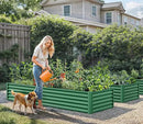 YITAHOME 6x3x1.5 2pcs Large Raised Garden Bed Kit, Galvanized Metal Planter Box with Gloves, Ground Nails, Support Rod, Outdoor Above Ground Planters for Plants Vegetables Flowers, Green by GreenHaven Gardens
