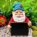 Mood Lab Garden Gnome with Chalkboard Sign - Funny Gnome Statue - 8.7 Inch Tall Lawn Figurine - for Outdoor & House Decor by GreenHaven Gardens