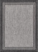 Bordered Outdoor Rug 5x7 Washable Outside Carpet for Indoor Patio Porch Waterproof Easy Cleaning Non Shedding Area Rugs Dark Gray 5 x 7 by CozyNest Decor