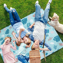 PY SUPER MODE Extra Large Waterproof Picnic Blankets 83x79 Inches - 5 Layer Outdoor Picnic Mat for Beach Camping Park Lawn, Windproof Anchor System with Stakes, Foldable Blue&Green by TinyTreasures Baby Boutique