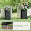 Set of 2 Planter Box Outdoor 30"H x 14.4"W x 13.6"D- Tall Planters for Outdoor Patio/Porch, All-Weather with Anti-dumping Kit, Durable Galvanized Steel, Modern Design for Plants, Flower, Garden by CozyNest Decor