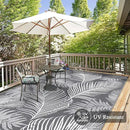 Pauwer Waterproof Outdoor Rug 6x9, Reversible Plastic Straw Patio Camping Rug, Indoor Outdoor RV Mat Carpet for Deck, Camper, Porch, Balcony, Backyard, Picnic, Leaf Grey by GreenHaven Gardens
