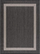 CAMILSON Outdoor Rug 8x10,Modern Outside Rugs for Patios Porches Waterproof Durable Washable Non-Shedding, Easy-to-Clean Indoor Outdoor Area Carpet (8 x 10, Bordered - Dark Gray/Light Gray) by CozyNest Decor