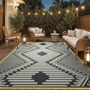 MontVoo Outdoor Rug with Led String Strip Lights 8x10 ft Waterproof Outdoor Patio Rug Mat Reversible Plastic Straw Rug Outside Outdoor Rug for RV Camping Picnic Balcony Fairy Boho Outdoor Decor by GreenHaven Gardens