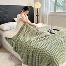 UKELER Sherpa Bed Blanket 80 × 90 inch, Ultra Soft Queen Size Throw Blanket for All Season, 470 GSM Cozy Plush Striped Fleece Blankets for Bedroom Living Room Dorm Hostel Sofa Camping, Green by CozyNest Decor