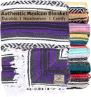 Del Mex Classic Mexican Blanket, Large Authentic Woven Falsa Throw (70"x50"), Artisan Southwest Décor for Beach, Yoga, Outdoors (Purple) by CozyNest Decor