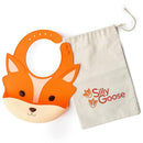 Silly Goose Silicone Animal Baby Bibs for Babies and Toddlers, Waterproof, Adjustable, Soft, Extra Wide Food Catcher Pocket (Baby Fox) by TinyTreasures Baby Boutique