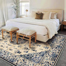 Washable Area Rug 8'x10' Retro Boho Design Non-Shedding Non-Slip Easy Care Ideal for High Traffic Areas in Living Room Bedroom Office Coffee Table Kitchen Large Carpet by TinyTreasures Baby Boutique