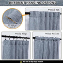 MYSKY HOME Semi Sheer Curtains 84 Inch Length, Living Room Curtains & Drapes Boho Sheer Light Filtering for Sliding Glass Door Windows Soft Elegant Rod Pocket, 50" x 84", Dusty Blue, 2 Panels by CozyNest Decor