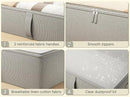 2-Pack Under Bed Storage Containers, 8 Inches Tall Underbed Clothes Storage Organizer Bin with Sturdy Sidewalls/Bottom, Under the Bed Storage Bags 2 Storage Bins, Light Grey by CozyNest Decor
