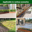 Cortens Steel Garden Metal Landscape Edging 40 inch with Top Bending Protection Pre-Rusted Cortens Steel Garden Edging 8 Inch Depth 90 Degree Bend 6 Pack for Lawn Yard (8 inch-90 Degree Bend, Rusted) by GreenHaven Gardens