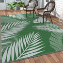 GENIMO Outdoor Rug 6' x 9' Waterproof for Patios Clearance, Reversible Plastic Straw Camping Carpet, Large Area Rugs Mats for RV, Picnic, Backyard, Deck, Balcony, Porch, Beach, Green&Grey by CozyNest Decor