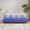 Big Bean Bag Chairs for Adults, 3 Seater Large Bean Bag Sofa, Fireside Chair Lazy Sofa Chair with High Density Comfortable Foam, Modern Bean Bag for Living Room, Bedroom, Office (Blue&White) by CozyNest Decor