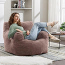 Recaceik Bean Bag Chairs, Tufted Soft Stuffed Bean Bag Chair with Filler, Fluffy Lazy Sofa Chair Lounger, Comfy Giant Bean Bag Chair for Bedroom, Living Room, Brown by CozyNest Decor