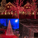 HOME LIGHTING 66ft Christmas Decorative Mini Lights, 200 LED Green Wire Fairy Starry String Lights Plug in, 8 Lighting Modes, Waterproof for Indoor Outdoor Xmas Tree Wedding Party Decoration (Red) by CozyNest Decor