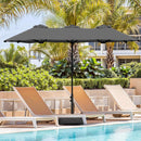 Vongrasig 15FT Large Patio Umbrella with Base Included, Outdoor Double sided Umbrellas with Crank Handle, Rectangle Table Umbrella for Pool Lawn Garden Market by GreenHaven Gardens