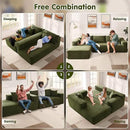 ovios 104" Cloud Sectional Couch with L-Shape Chaise,Modern Modular Sofa with Deep Seat, Upholstered Couches for Living Room Bedroom,No Assembly Required, Green (Cloud Velvet) by CozyNest Decor