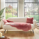 AMTOVO Faux Sheepskin Rug, Blush Pink Ultra Soft Fluffy Shag Area Rug, 2 x 6 ft Faux Fur Rug for Bedroom Sofa Throw Cushion Room Decor, Sheepskin by CozyNest Decor