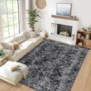 COZYLOOM Black Rug for Living Room 9x12 Machine Washable Area Rugs Modern Abstract Door Mats Non Slip Stain Resistant Geometric Accent Carpet for Bedroom, Dining Room, Nursery by TinyTreasures Baby Boutique