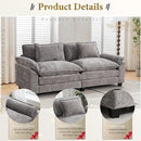 URRED Modular Sectional Sofa Comfy Cloud Couch, Modern Chenille Sofa Sleeper Deep Seat Couches with Ottoman/Pillows for Living Room (Gray, 82.6'') by CozyNest Decor